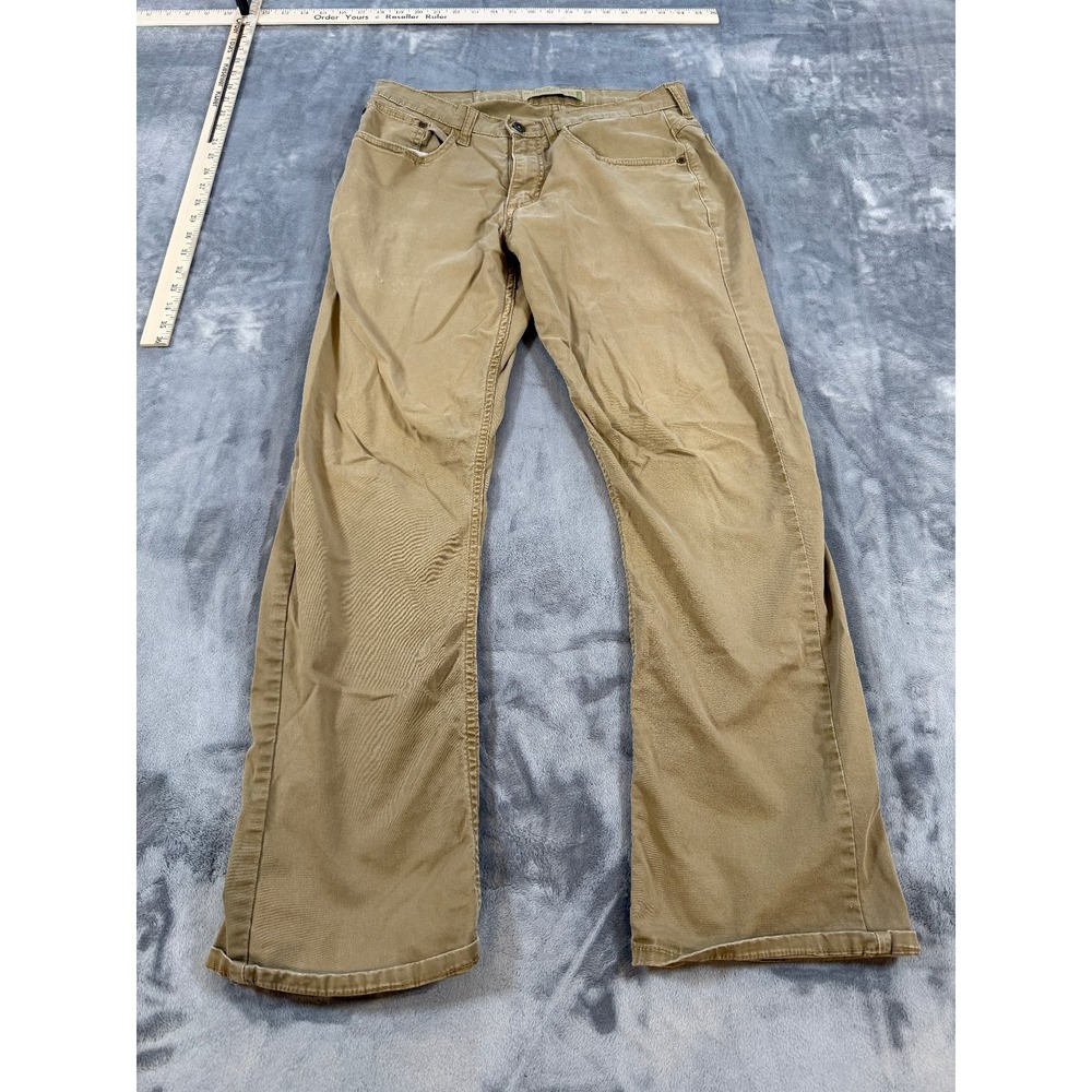 Wrangler Jeans Co. Men's 34x30 Straight Fit Khaki Tan Cotton Blend Pants Casual